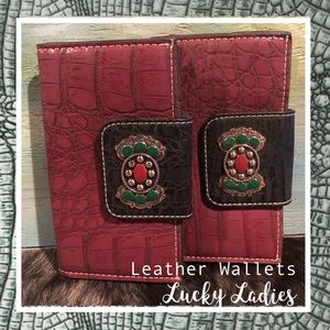 💃🏻 Wallet Alligator Print & Real Leather Clutch